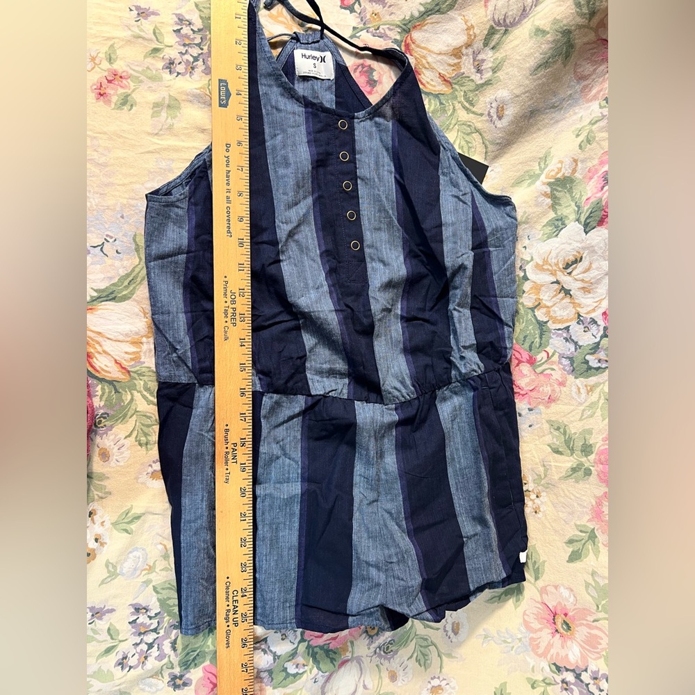 Hurley Navy and Gray Striped Romper - Picture 4 of 11